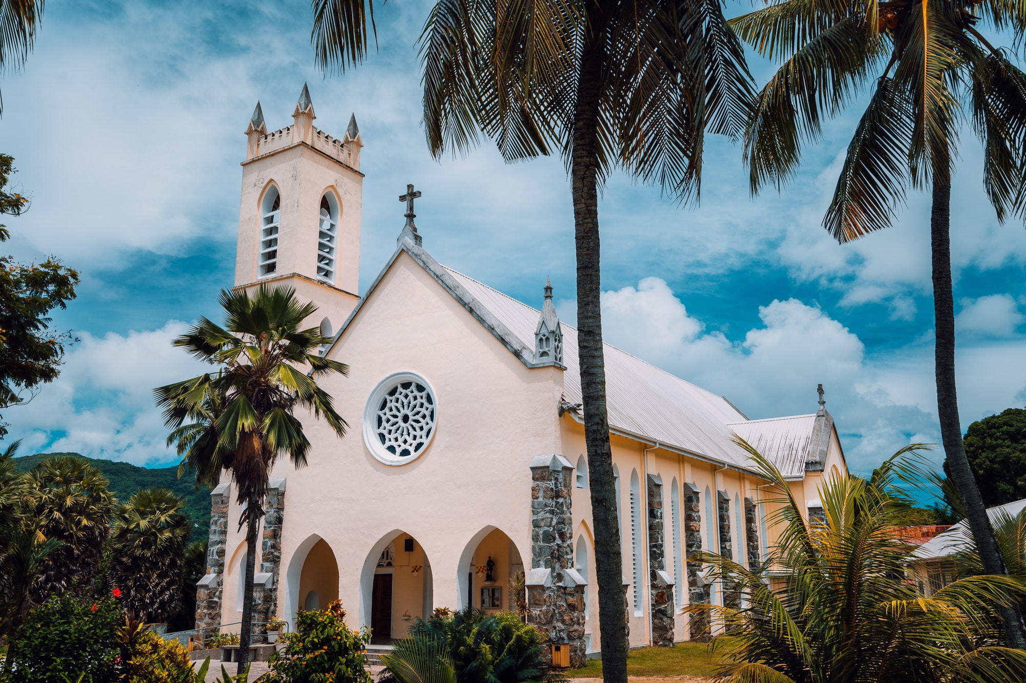 St. Roch Roman Catholic Church in the small location Beau Vallon, Mahe Island, Seychelles